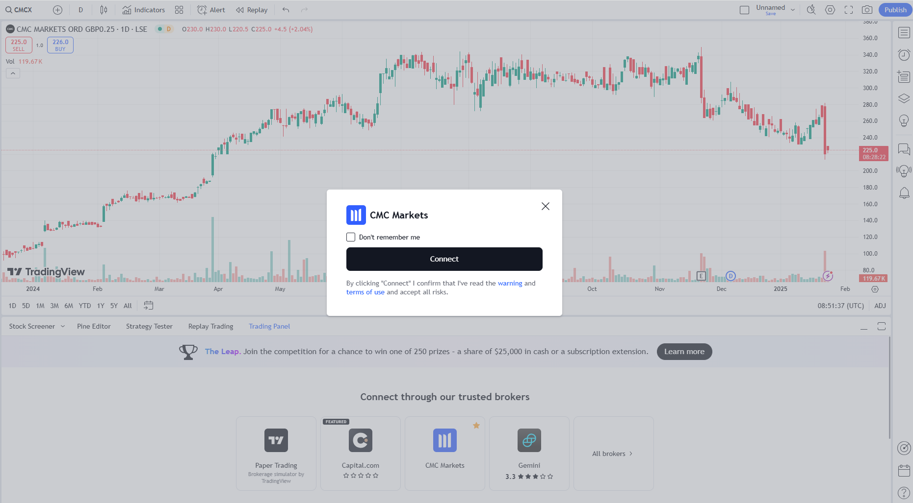 TradingView - how to get started - Connecting to CMC