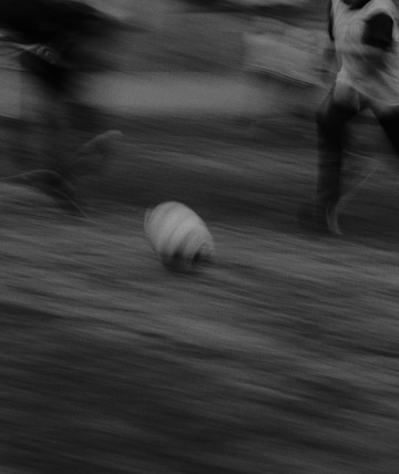 ball rolling on a field