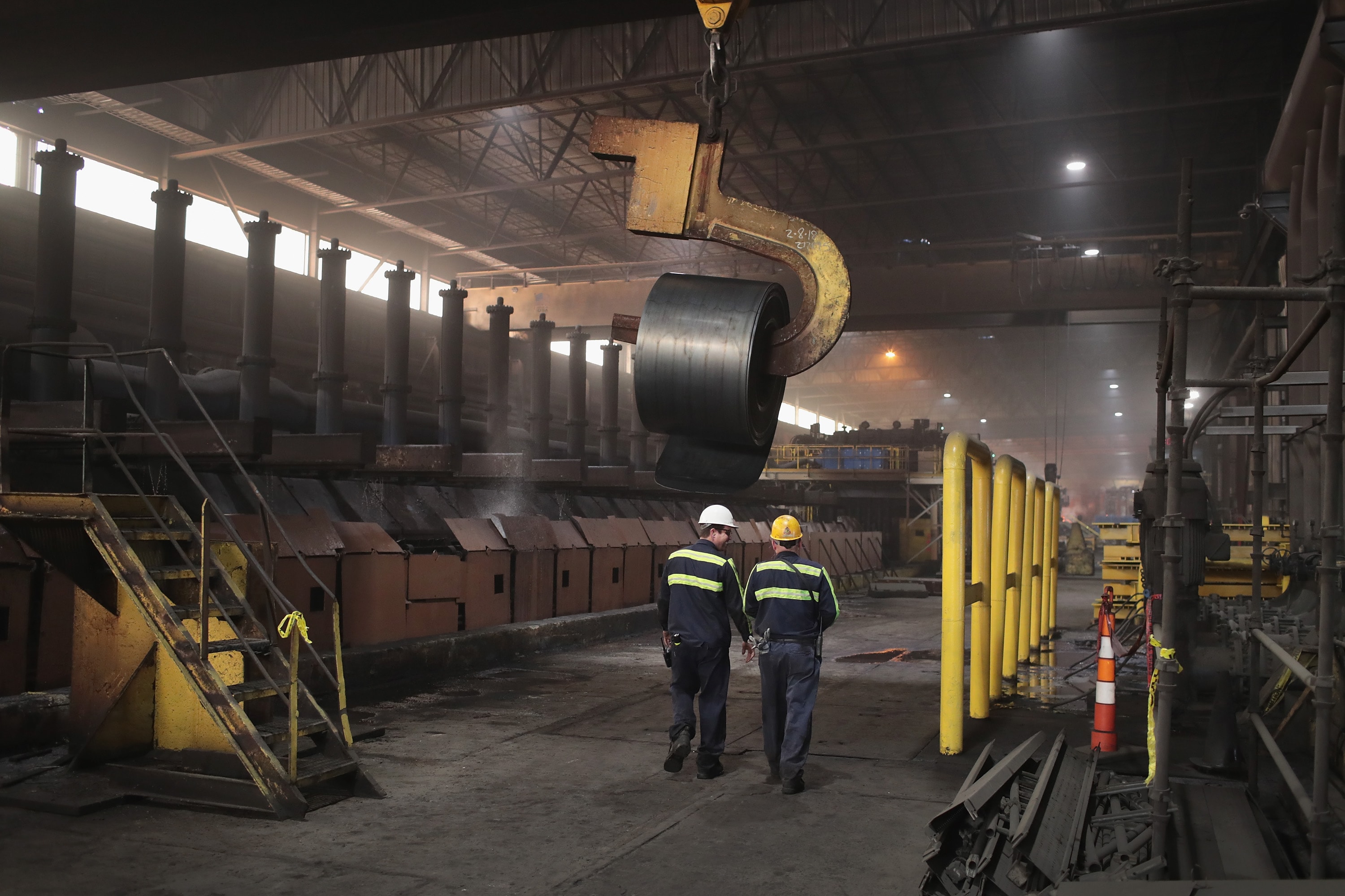 US steel industry workers